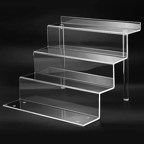 bigantss 12 Inch Acrylic Shelf for Perfume Organizer, 4 Tier Funko POP Shelves, Cologne Organizer Tiered Riser Display Stand, Acrylic Display for Decoration - Image 1