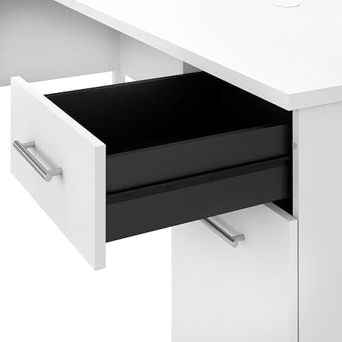Bush Furniture Somerset 72W 3 Position Sit to Stand L Shaped Desk with Hutch in White | Adjustable Height Table for Home Office thumbnail 5