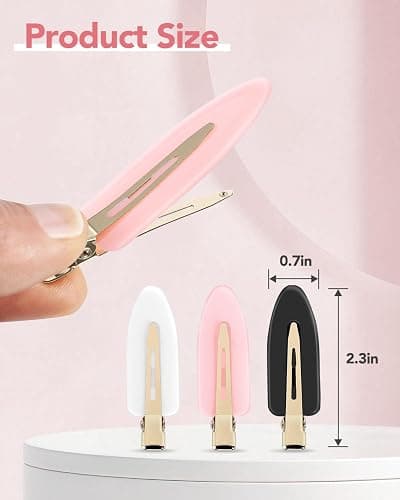 Amizo 6 Pcs Creaseless Flat Hair Clips for Makeup and Daily Beauty Routine | No Crease Design, No Bend Styling, Gold Metal Handles, Hold Bangs for Women and Girls, During Skin Care and Getting Ready thumbnail 2