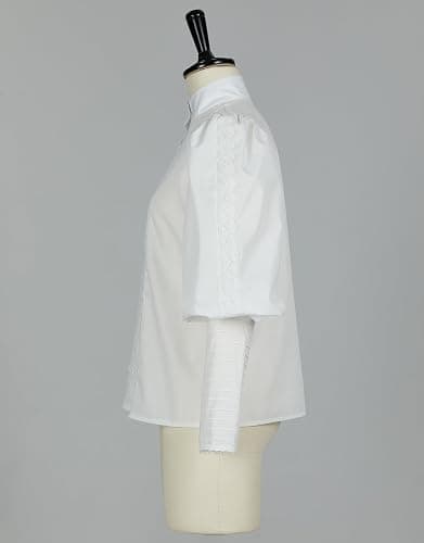 daizbella Victorian Blouse Women Puff Sleeve Blouse Button Down Ruffle Dressy Shirts Tops thumbnail 6