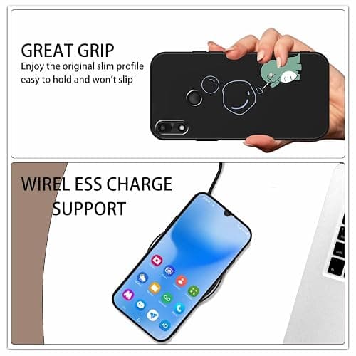 Zrutru Cute Dinosaur Phone Case for Gabb Phone 4 6.1",Cartoon Kawaii Dinosaur Bubble Pattern Aesthetic Funny Design Cases Soft Silicone TPU Slim Shockproof Protective Black Phone Cover thumbnail 6
