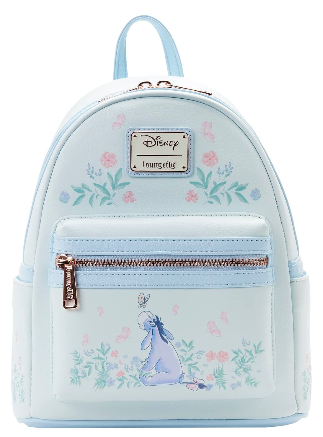 Loungefly Winnie the Pooh Eeyore Mini Backpack Handbag Floral Print Double Strap Shoulder Bag - Image 1