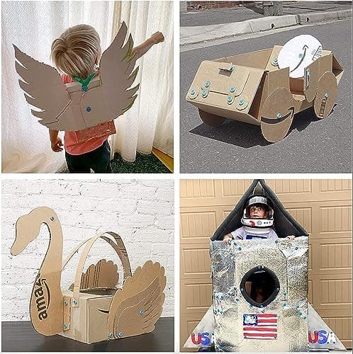 Makedo Discover | Upcycled Cardboard Construction Tool Kit in Small Toolbox (126 Pieces) | STEM + STEAM Educational Toys for at Home Play + Classroom Learning | Reusable Tools for Boys & Girls Age 5+ thumbnail 7