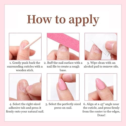 Cuteworld Short Almond Press on Nails - Stripe Pink & Red | Stripe Design, Glossy Full Cover Fake Nails 24Pcs for Women thumbnail 7