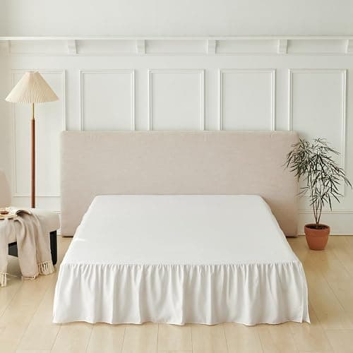 Bed Skirt Full Size Ruffled Bed Skirt with Split Corners, Full Bed Skirts 22 Inch Drop with Platform, White, 22'' Full thumbnail 4