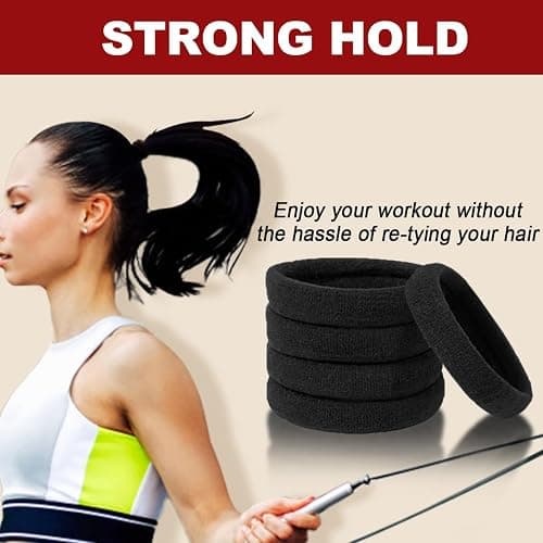 150PCS Hair Ties, IKOCO Black Hair Ties for Women No Damage, Cotton Seamless Ponytail Holders for Thick Hair thumbnail 4