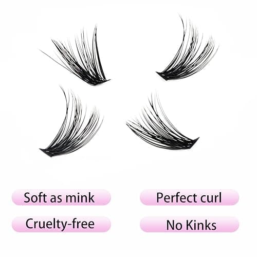 Cluster Lashes 240pcs 40D DIY Eyelash Extension D Curl Long Individual Lashes Mixed Tray Faux Mink Lash Clusters Extensions 0.07 0.10 Black (40D-0.07D-9-16mm) thumbnail 3