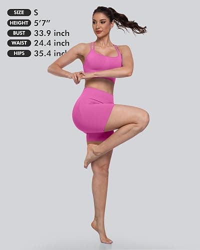 CHRLEISURE Sports Bras for Women, 4 Packs Padded High Support Workout Yoga Seamless Criss-Cross Racerback Bras thumbnail 6