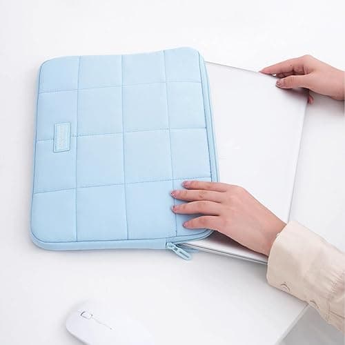 Linpr Puffy Laptop Sleeve 15-16 Inch Matte Blue, Waterproof Carrying Case Bag for Women, Fluffy Computer 15.6 HP Case, Compatible with MacBook Pro 16 Inch, MacBook Air M2 M1, Asus/Dell XPS/Lenovo thumbnail 8