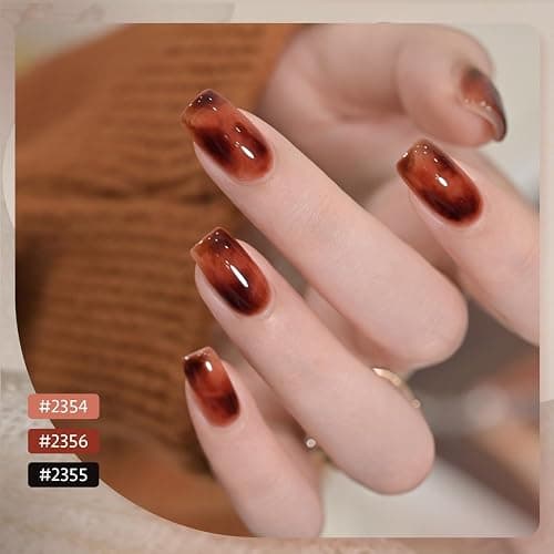 GAOY Jelly Gel Nail Polish of 6 Transparent Milker Nude Brown Red Pink Colors Sheer Gel Polish Kit for Salon Manicure and Nail Art DIY at Home thumbnail 3