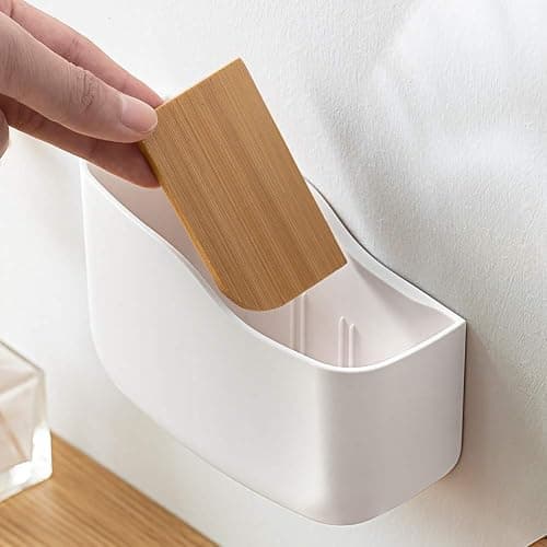 Remote Control Holder, Wall Mounted tv Bed Remote Control Caddy Organizer for Living Room Bedroom Wall (White) thumbnail 6