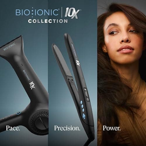 Bio Ionic 10X Styling Iron, Hair Straightener with 1" Sonic Vibrating Plates, Flat Iron with Ion Generating Mineral Complex, Versatile Syler for Wavy & Straight Hairstyles, 2025 Newer Version thumbnail 9