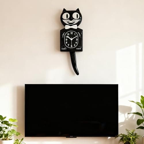 Retro Cat Clock, Tail Swinging Wall Clock, Cat Swing Wall Decoration, Funny Perfect For Home Decor Mid-Century Modern Gift thumbnail 3