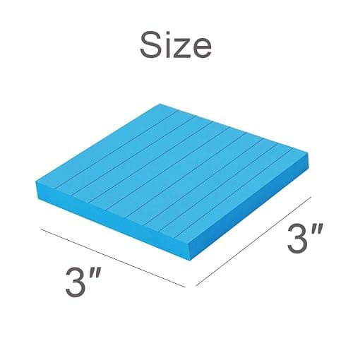 Vanpad Lined Sticky Notes 3x3 in Pastel Ruled Stickies Colorful Super Sticking Power Memo Pads, 82 Sheets/pad, 8 Pads/Pack thumbnail 2