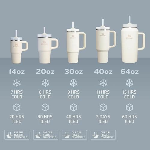 STANLEY Quencher H2.0 Tumbler with Handle and Straw 40 oz | Flowstate 3-Position Lid | Cup Holder Compatible for Travel | Insulated Stainless Steel Cup | BPA-Free | Lichen - 40 Ounces - Summer Lichen thumbnail 8