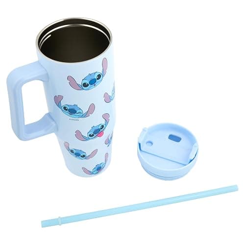 Disney Stitch 900ml Insulated Tumbler with Straw and Lid | Official Stitch Merchandise by Polar Gear |Double Wall Stainless Steel Tumbler Insulated Cup thumbnail 5