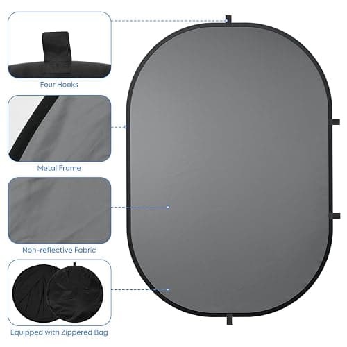 SEDGEWIN Blue Grey Background 5x7ft, 2 in 1 Collapsible Reversible Pop Up Backdrop Double Sided Panel Blue Chromakey Screen for Photography Photo Studio with Carry Bag thumbnail 3