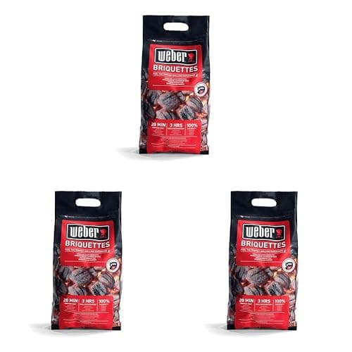 Weber Briquettes de Charbon - Sac 4 kg - Charbon de Bois pour Barbecues Weber - Combustible BBQ - Qualité Premium, Facile à Allumer, Longue Durée - 100% Naturel, à Base de Déchets de Bois (17590168) - Image 1