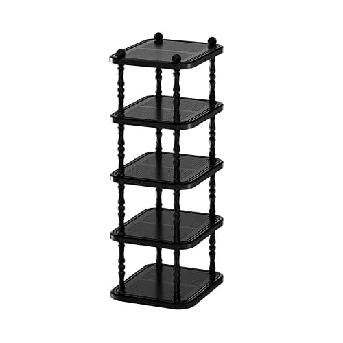 ZNYOPA 5-Tier Vertical Shoe Rack – Space-Saving Tall Narrow Shoe Organizer for Entryway, Closet, Stackable & DIY, Perfect for Small Rooms, Black - Image 1