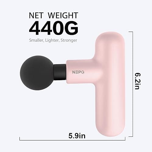 NEPQ Mini Massage Gun, SK6 Fascial Gun Portable Deep Tissue Percussion Muscle Back Head Massager for Pain Relief with 4 Massage Heads 4 Speed High-Intensity Vibration Rechargeable (Pink) thumbnail 3