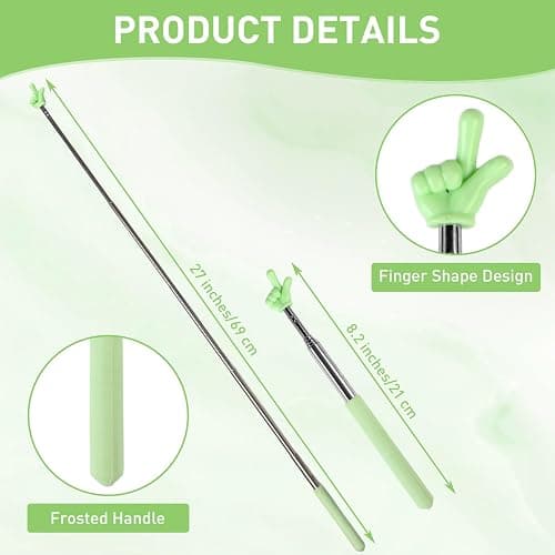 Azureal 6PCS Pointer Finger Stick, Extendable Colorful Finger Pointer Stick, Mini Retractable Teacher Pointer for Presentation, Whiteboard, Blackboard, Classroom Supplies(5 Color) thumbnail 2