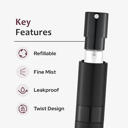 LISAPACK 8ml Travel Perfume Bottle Refillable, 3 PCS Cologne Atomizer Spray | Twist-up empty sprayer, small refill dispenser, portable size for purse pocket, leakproof, TSA essential for men women -pink thumbnail 3