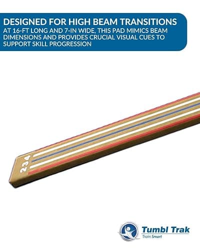 Tumbl Trak 8 Ft Laser Balance Beam with Solid Wood Core Gymnastics Low Balance Training Beam - Pro (16 Feet) - Balance Beam thumbnail 3