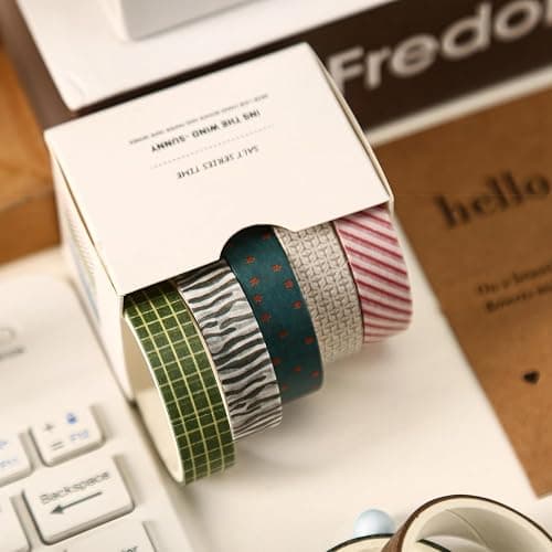 Songdao 40 rouleaux Washi Tape Set, Ruban Adhésif Décoratif Œuvre d’art inspirée Feuille d’or Masking Tapes pour Arts, Bullet Journal, Scrapbooking, Bricolage, Emballage (Retroism 2) thumbnail 4
