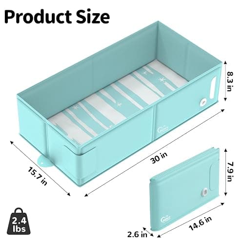 Bella’s Friends Baby Collapsible Bathtub, Travel Bath Tub for Baby, Foldable and Portable, Easy Storage, Reinforced Structure, Lightweight, Travel Essentials for 6M-3Y Infant Toddler, Green thumbnail 3