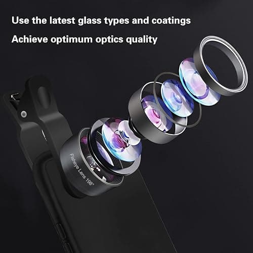 Godefa Phone Camera Lens Kit, 14 in 1 Lenses with Selfie Light for iPhone 14 13 12 11 Xs X Pro Samsung and Other Andriod Smartphone, Universal Clip on Wide Angle+Macro+ Fisheye Camera Lenses thumbnail 2