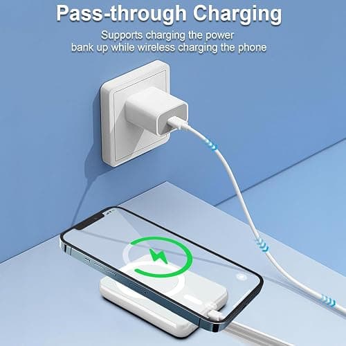 Power Bank 10000mAh, Magnetico Wireless Batteria Esterna Caricatore, 20W Carica Rapida PD3.0 USB-C Input & Output, Portatile Powerbank Battery Pack Caricabatterie per iPhone 17 16 15 14 13 12, Samsung thumbnail 7