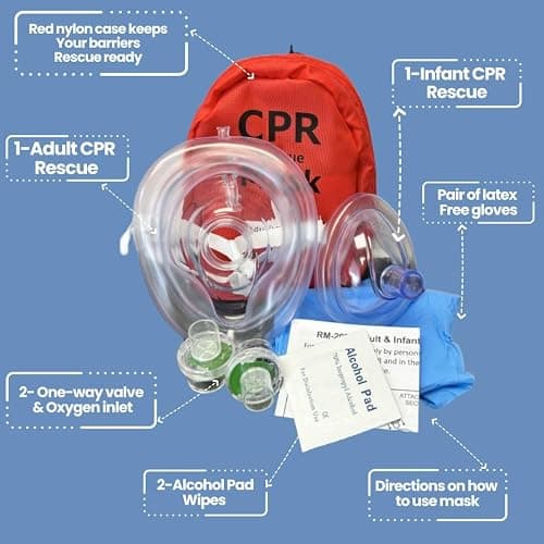 MCR Medical Adult & Infant CPR Mask Combo Kit with 2 Valves thumbnail 3