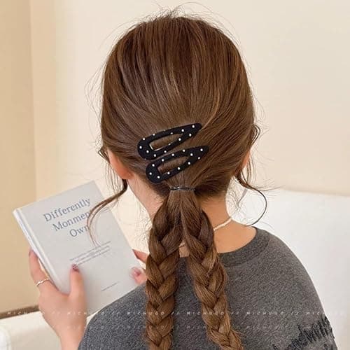 4PCS Hair Accessories for Women Black White Dot Hair Pins for Women Hair Clips Small for Styling Festival Accessories ﻿ thumbnail 2