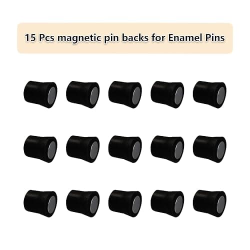15 Magnetic Pin Backs for Enamel Pins (Black), Converts Pins into Refrigerator Magnets & Put Your Pins on Fridge for Seasonal Decorations and Gifts, Enamel Pins Not Included thumbnail 2