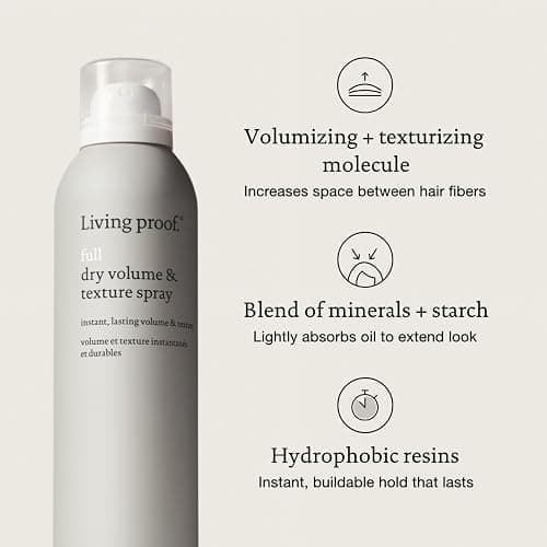 Living Proof Full Dry Volume & Texture Spray – Instant Volume, Texture, Oil Absorption, Heat Protection, Lightweight Hold for Fine or Flat Hair thumbnail 6
