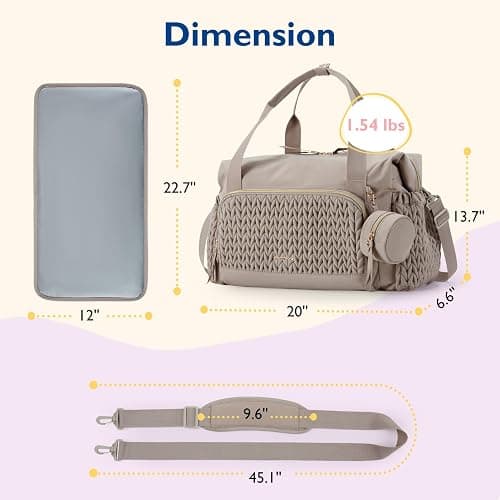 mommore Diaper Bag Tote, Large Capacity Travel Diaper bags, Hospital Bag for Labor Delivery, Baby Bag with Pacifier Case | Hospital Bag thumbnail 6