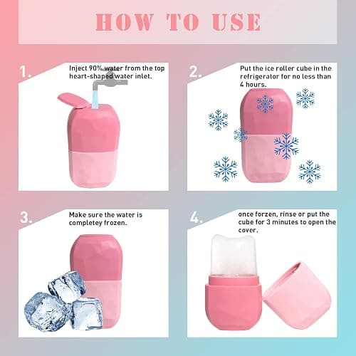 VANALIA Ice Roller and Gua Sha Set for Face, Eyes and Neck - Skin Care Beauty Tools to Brighten Skin and Enhance Natural Glow (Pink) thumbnail 6