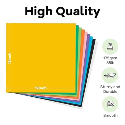 Colored Cardstock 12x12 Card Stock 25 Assorted Colors, Goefun 100 Pack Scrapbook Paper for Christmas, Cricut, Card Making, and DIY Crafts, 175 GSM thumbnail 3