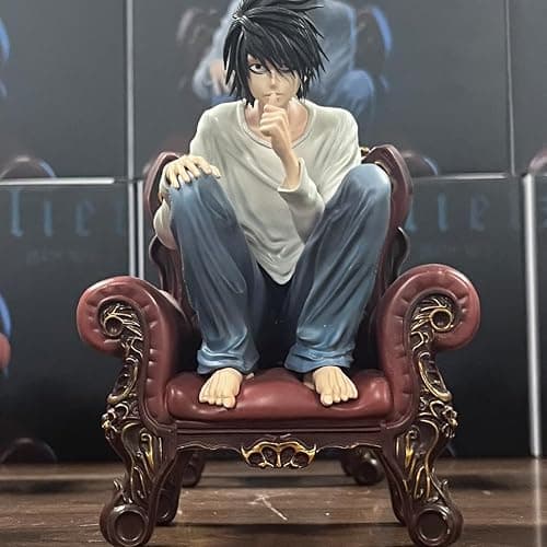 LUNK L Figure Anime Action Figures L Figurine Statue Anime Sitting Cartoon Model Sculpture Collectible Gifts for Fans 5.9in thumbnail 5