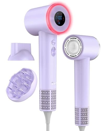 OSOU Diffuser Hair Dryer, High Speed Fast Drying Hair Dryers, Negative Ionic Professional Blow Dryer with 110000 RPM Brushless Motor, Lightweight Low Noise Thermo-Control Hairdryer, Travel with Nozzle - Image 1