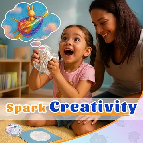 WATERELF Putty for Kids, Fidget Stress Relief Play Putty for Boys Girls Adults, Non-Sticky Therapy Toys - 3.11 Inch 3.2 Oz - CP001-Crystal thumbnail 6