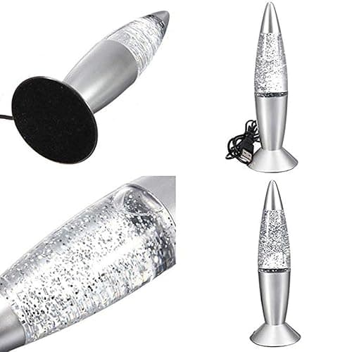 Cdycam Glitter Lamp LED Vintage Mini 7.28'' Night Light Lamp with USB Multi Color Changing Rocket Light for Kids Boys Girls Adult Bedroom (Light with Charging Plug) thumbnail 3