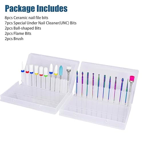 Depvko 21pcs Nail Drill Bits Sets, 3/32 Inch Cuticle Electric Nail File and Ceramic Acrylic Gel Nail Bit Kit, Acrylic Nail Art Tools, Carbide Remover Bits for Manicure Pedicure, Home Salon thumbnail 7
