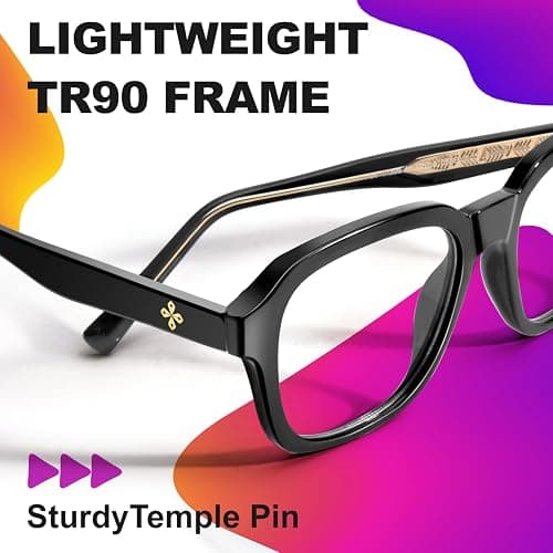 VISOONE Oversized Square Blue Light Blocking Glasses Fashion Computer Eyewear for Women and Men BENNETT thumbnail 8