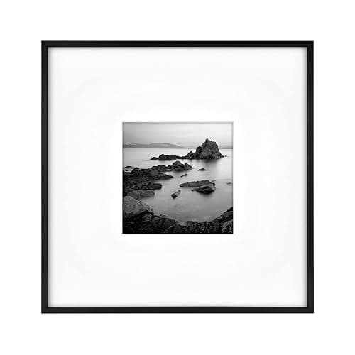 MCS Master & Co. Foundry Metal 18x18 Matted Picture Frame with 8x8 Photo Display, Black Vertical & Horizontal Wall Hanging Frame for Photos & Artwork (1-Pack) - Image 1