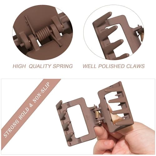 Medium Claw Hair Clips for Women Girls, 2" Matte Rectangle Small Claw Clips for Thin/Medium Thick Hair, Hair Jaw Clip Nonslip thumbnail 5