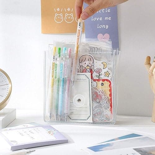 ZMLSED Washi Masking Tapes Multi Organizer Pouch, Minimalist Transparent Large-capacity Visible Portable Storage Bag for Stationery Stickers Travel Small Object Planner Pens Journal Supplies thumbnail 4