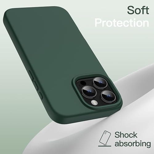 JETech Liquid Silicone Case for iPhone 16 Pro 6.3-Inch, Silky Soft Touch Full-Body Protective Phone Case, Anti-Scratch Shockproof Cover with Microfiber Lining (Midnight Green) thumbnail 4