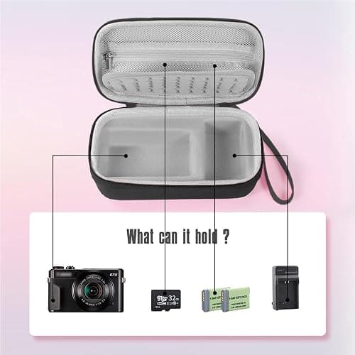Seracle Camera Bag Carrying Case Compatible with Canon G7X Mark III/ G7X Mark II Digital Camera, Hard Bag Suitable for Travel and Home Storage (Black) thumbnail 2