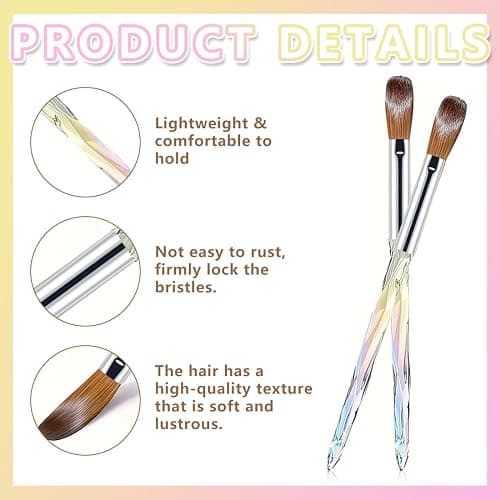 6Pcs Acrylic Nail Brush Set for Acrylic Powder & Builder Gel Size 4/6/8/10/12/14 Nail Art Brushes for 3D Carving Nail Extension & Detailing Design Essential Manicure Tools Kit thumbnail 3